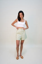 Load image into Gallery viewer, High Waist Tailored Shorts - Apple Green
