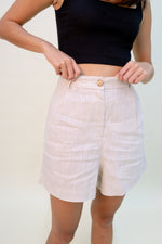 Load image into Gallery viewer, High Waist Tailored Shorts - Beige
