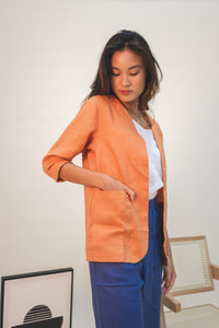 Linen Jacket - Rust Orange
