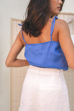 Load image into Gallery viewer, Linen Tie Camisole - Azure Blue
